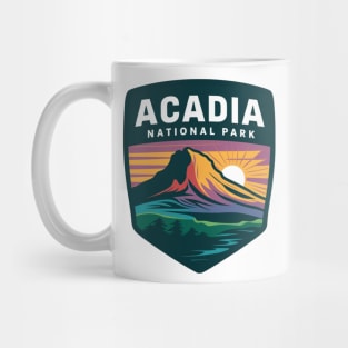 Acadia National Park Iconic Sunset Emblem Mug